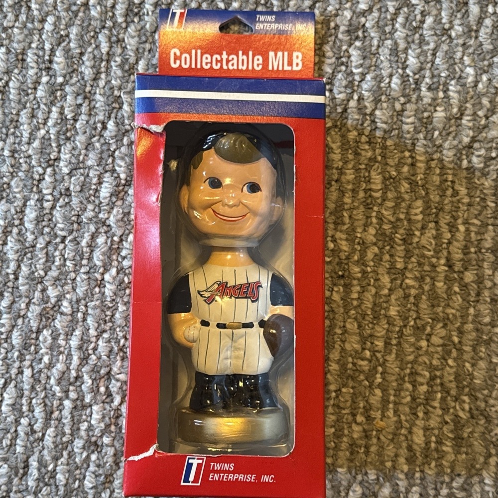 MLB Old Logo‎ Anaheim Angels 1999 Twins Enterprises VINTAGE Bobble Head NIB